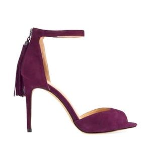 Peep toe heels size 8.5 eggplant